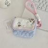 Flower Small Makeup Lipstick Bag Canvas Mini Storage Bag Sweet Floral Coin Purse  Students