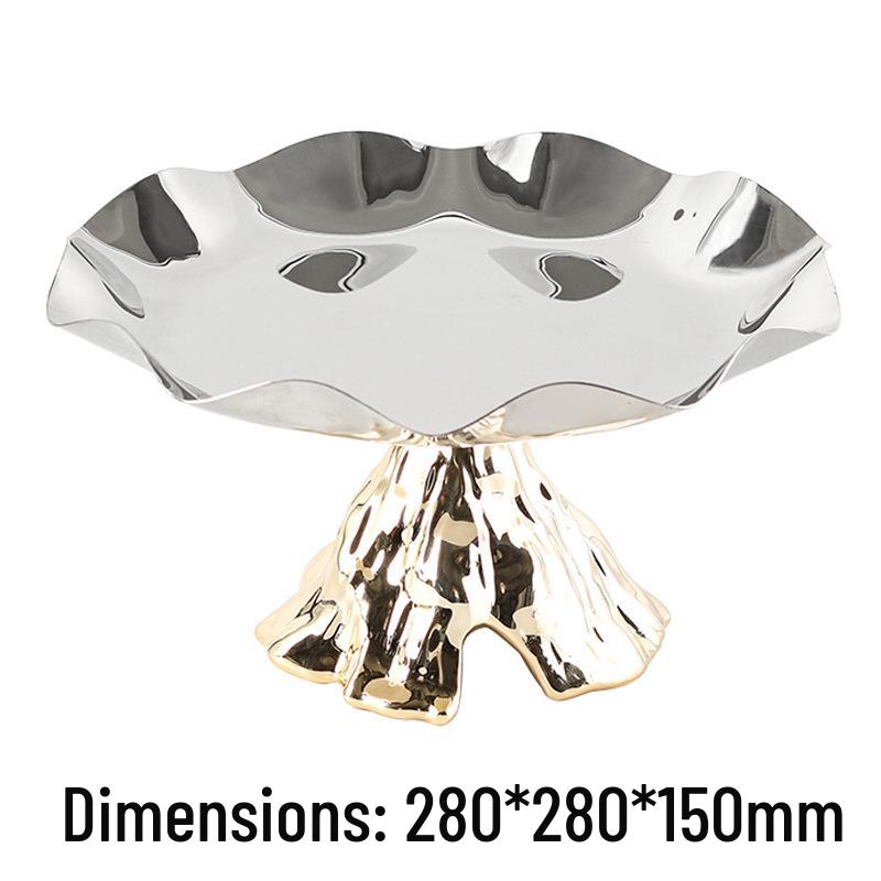 Modern Chinese Art Mountain-Inspired Fruit Bowl: Elegant Decorative High-Footed Snack & Dessert Bowl