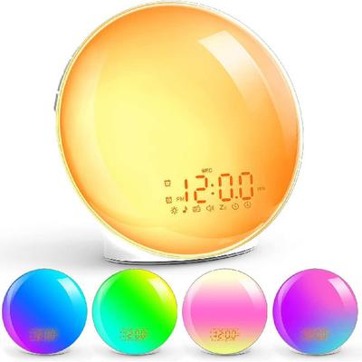 Smart Wake Up Light Alarm Clock Digital Desk Clock with Natural Sounds  FM Radio Nightlight