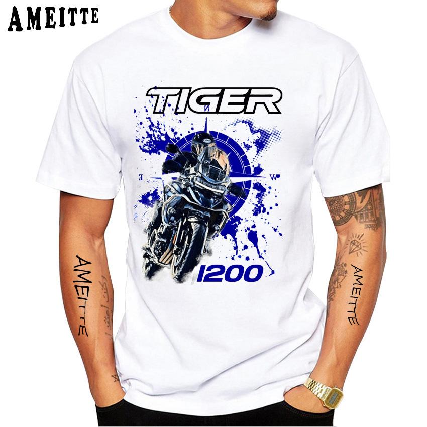 Tiger 900 Rally Pro 2026 Tiger 800 1200 Camiseta de Montar para Hombre Manga Corta Moto Deporte Camisa Blanca Casual Camisetas para Chico Motociclista
