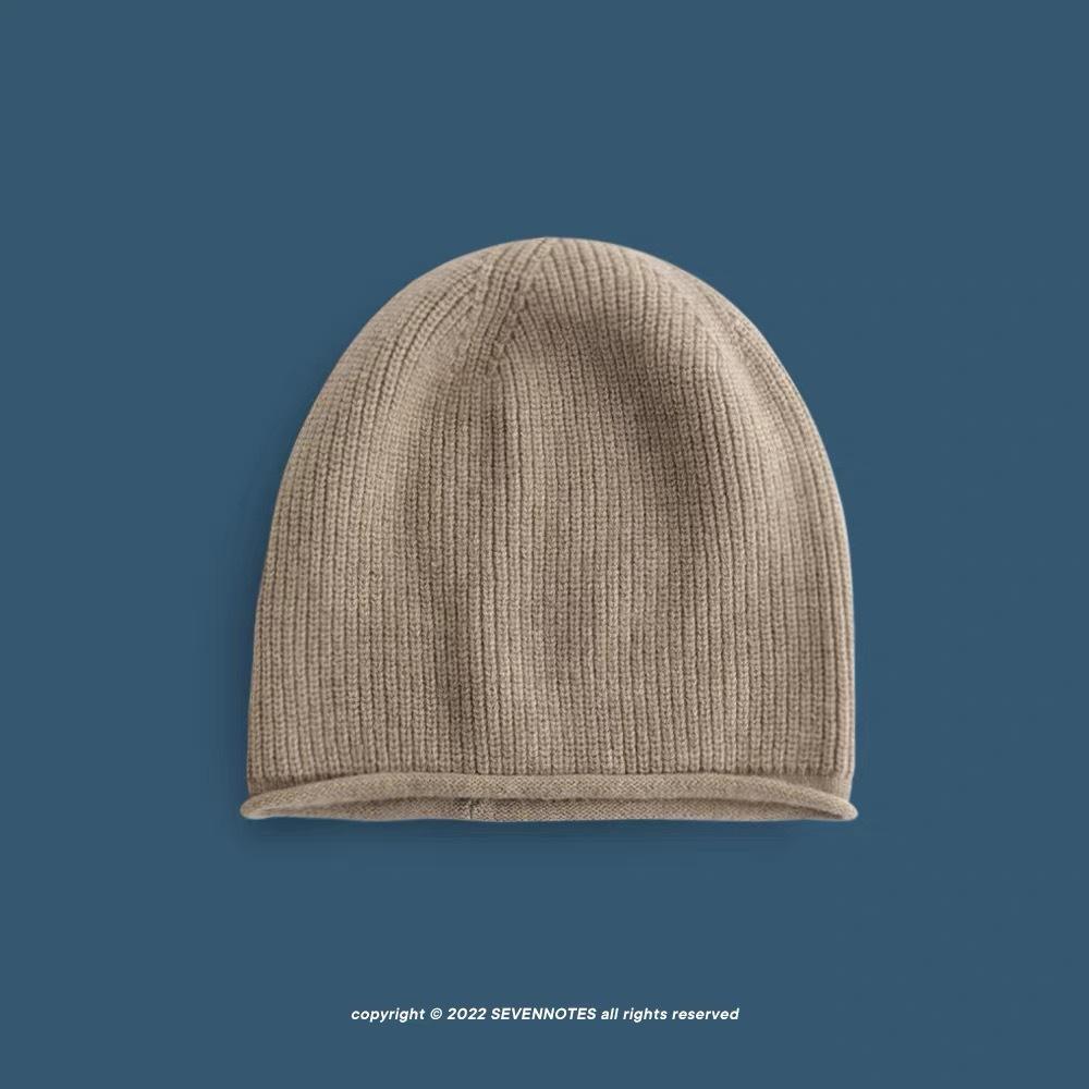 Cold Loose Knitted Hat Men and Women Street Piles of Hats Big Heads Cold Hats Confinement Hat Autumn and Winter