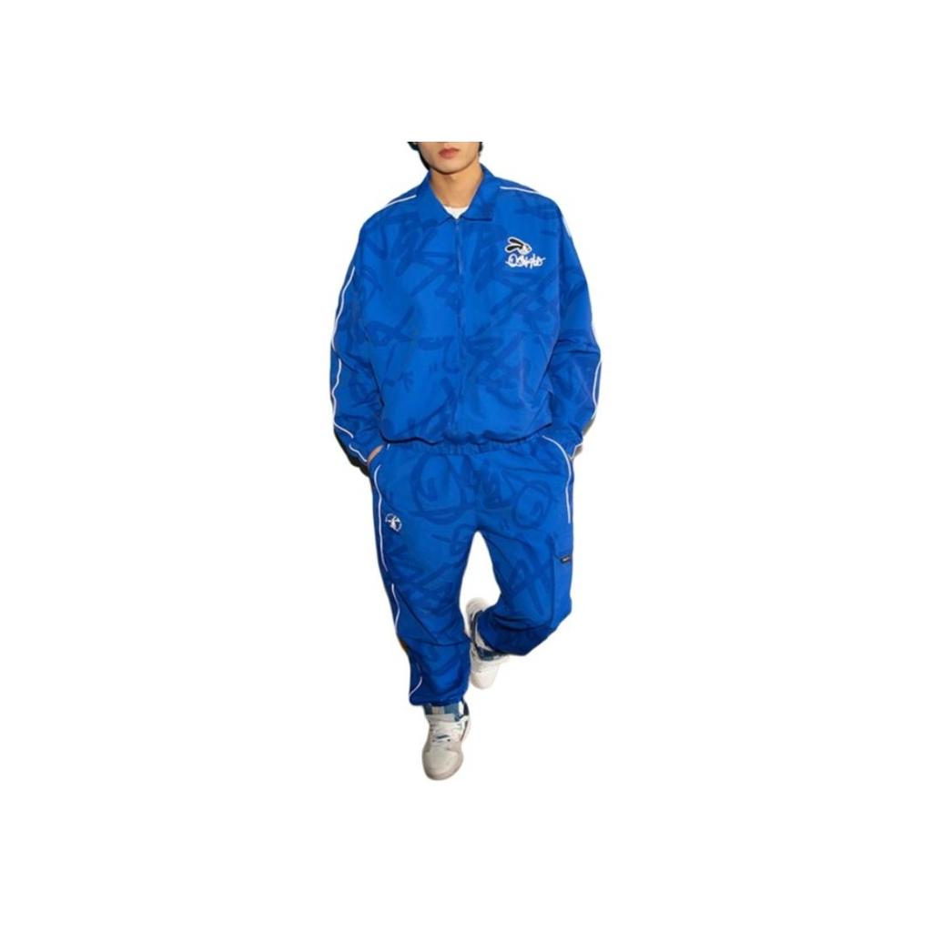 Li-Ning X Disney Oswald Series Logo Cartoon Print Reflective Loose Joggers Men Bottoms Bright-Blue AYKT305-4