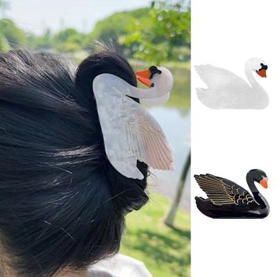 Swan Shape Hair Claw Acetate Acid Material Animal Shaped Big Barrettes Anti-slip Teeth Back Head Large Hair Clip