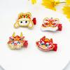 Embroidery Children Red Hairpin Lion Dance Chinese New Year Headwear  Children