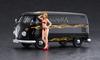 Hasegawa Volkswagen Type 2 Delivery Van Fire Pattern Girls Figure Plastic Model SP464 1/24 w/Blonde