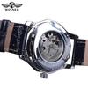 WINNER Blue Ocean Geometry Design  Transparent Skeleton Dial Mens Watch Top Brand Luxury Automatic Fashion Mechanical Watch Clock