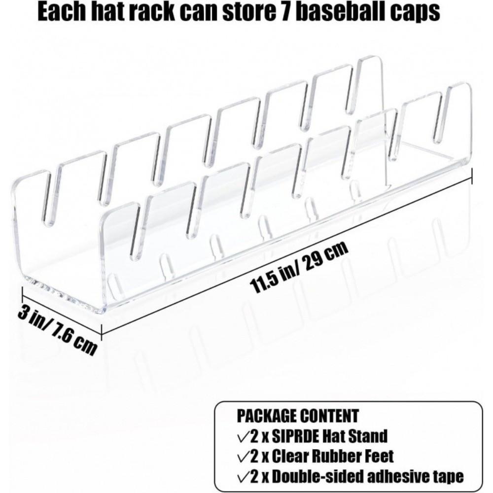 

Quality Acrylic Baseball Cap Holder No Install Space-Saving Acrylic Hat Organizer Hat Storage Rack Baseball Cap прозрачный