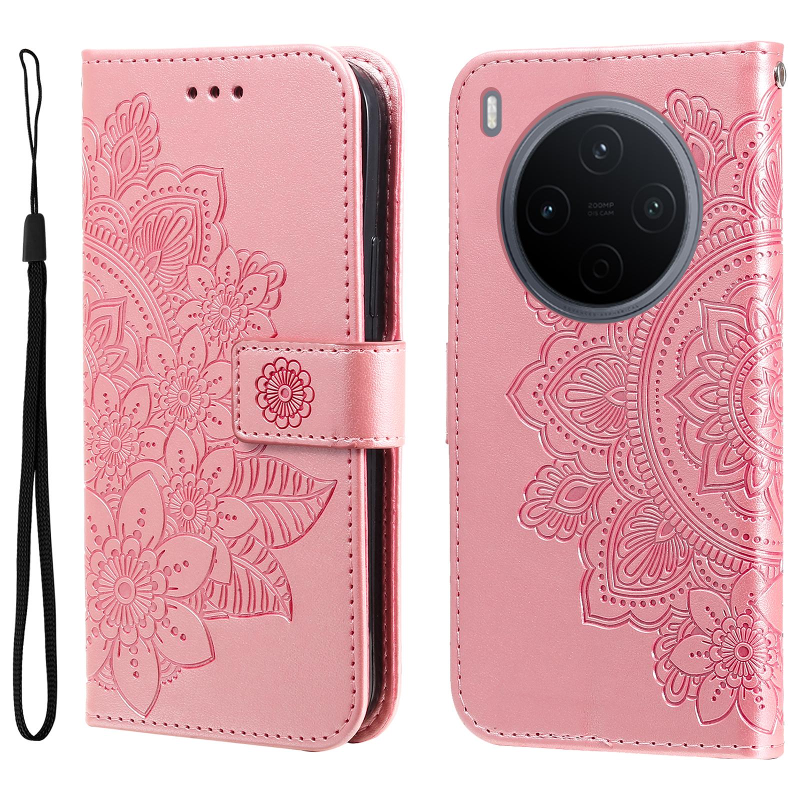 

For vivo Y500 Pro 5G Case Floral Pattern PU Leather Wallet Stand Phone Cover