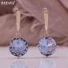 585 Rose Gold Color With White Artificial Zircon Inlay Earring