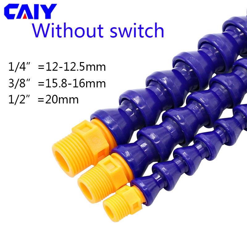 1/4" 3/8" 1/2" Male Thread Plastic Flexible Water Oil Coolant Pipe Hose For lathe Engraving Machine Tools CNC Machine