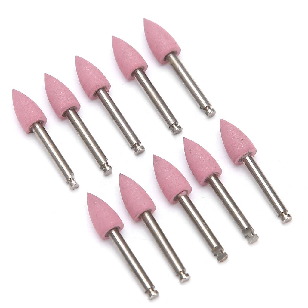 10 pezzi Frese per lucidatura dentale Bassa velocità Lucidatore per molatura dentale Set di punte da trapano Rosa 410