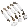 Antique Bronze & White Ceramic Cabinet Handle - European Style for Wardrobe, Drawer, Shoe Cabinet, Wine Cabinet, and Kitchen Doors.