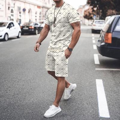 Męski T-shirt, spodenki, zestaw 2-częściowy, letni, męski, swobodny, sportowy, plażowy, oversize'owy, koszulki, topy, odzież sportowa, rozmiar XXS-6XL