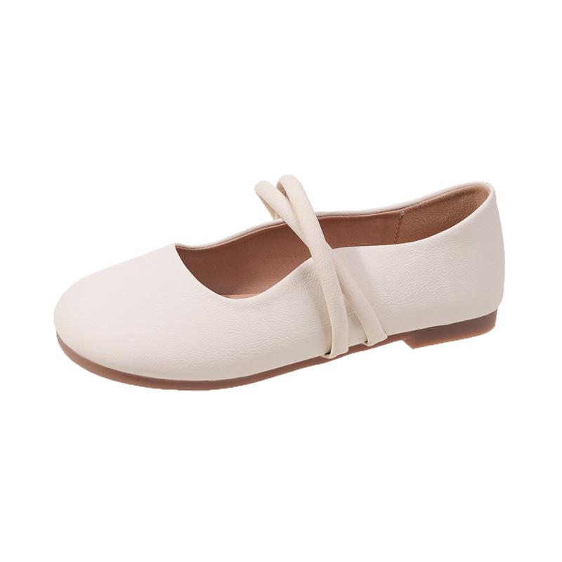 Type shallow mouth single shoes women's 2025 new autumn method soft-soled flat shoes gentle grandma shoes Mary Jane small leather shoes