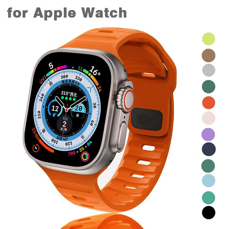 

Силиконовый ремешок для Apple Watch Band ultra 49 мм, 45 мм, 44 мм, 40 мм, 41 мм, 38, 42 мм, спортивный браслет Correa для Iwatch Series 8, 7, 6 SE, 5, 4 42 44 45 49mm