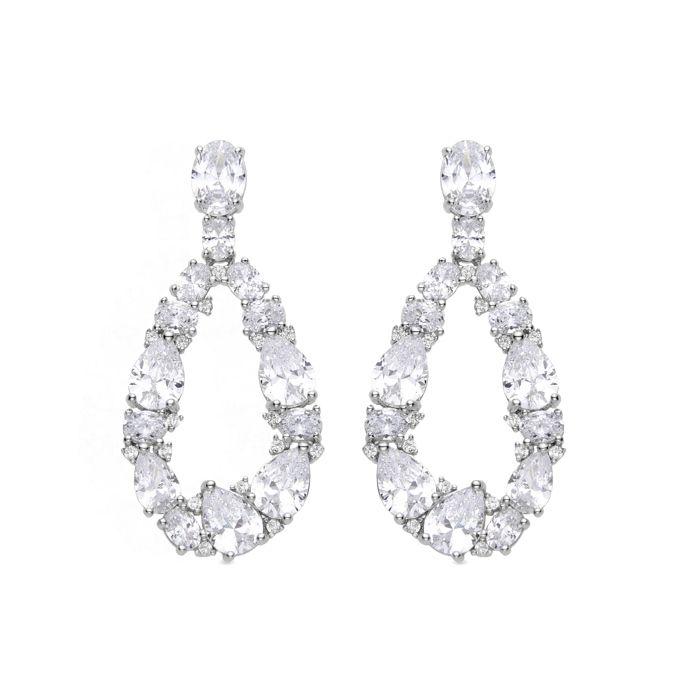 Boucles d'oreilles - LUXENTER - Madne - Argent 925 - Zirconium - Plaqué Rhodium
