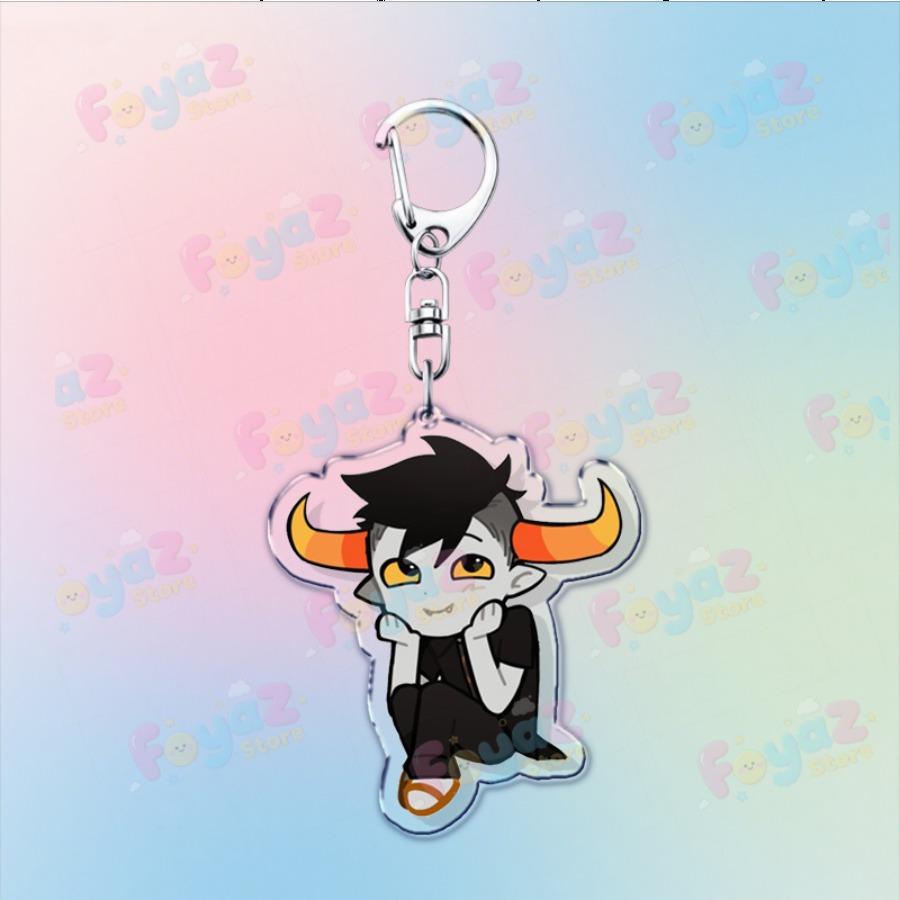 Cartoon Homestuck Keychain Accessories Bag Charms Dave Strider John Egbert Karkat Gamer Keyrings Jewelry Fans Freinds Gift