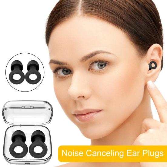 1 Pair Noise Canceling Ear Plugs with Ear Tips Soft Ergonomic Hearing Protection Swimming Study Sleeping Earplugs Traveling Use