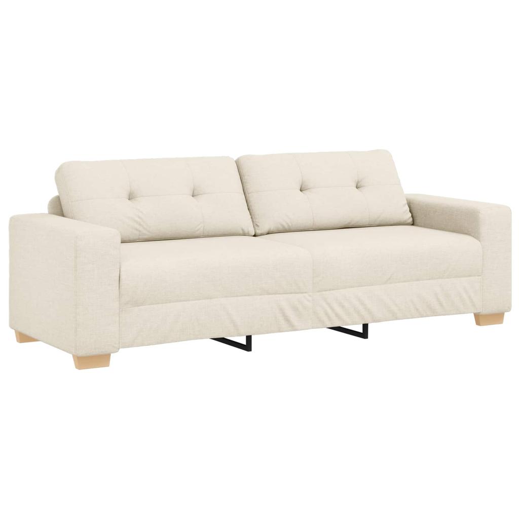 Sofa Set of 2 Beige Linen Blend Fabric