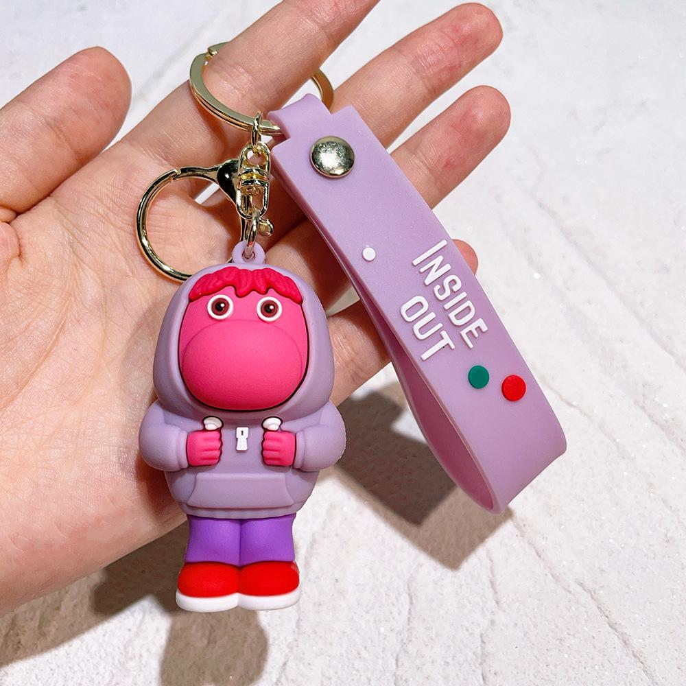 Anime Inside Out 2 Keychain Cartoon Cute Joy Sadness Anger Fear Doll Figure Keyring Schoolbag Lanyards Pendent Christmas Gift