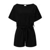 Womens Short Sleeve Wide Leg Pants Short Jumpsuit Strappy Playsuit
