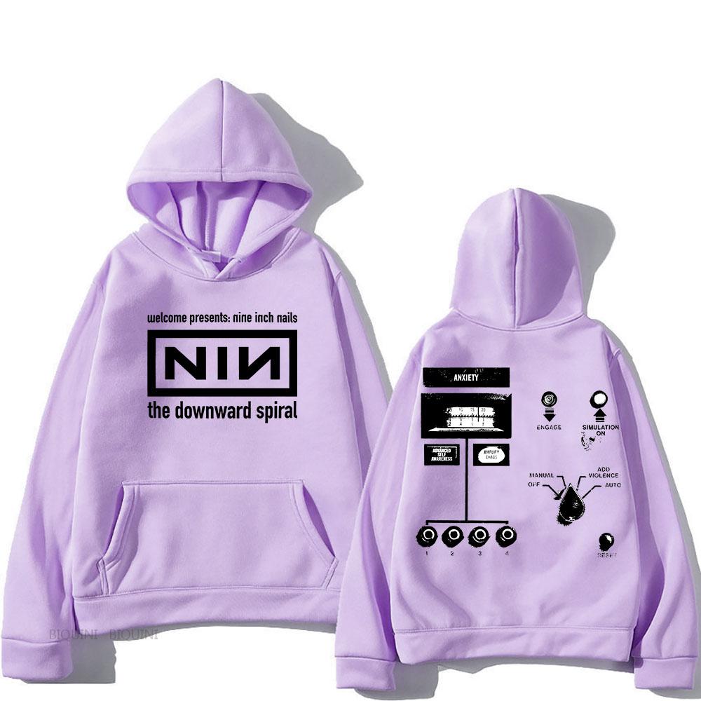 2025 Retro Hooded Nine Inch Nails Confirm Tour Fleece Harajuku Sweatshirt for Autumn/Winter Gothic Clothes Punk Hoody