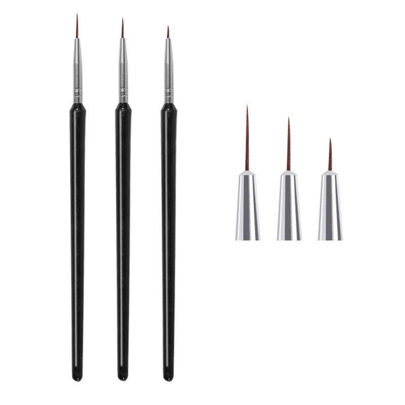 3 Pcs Nail Brush Acrylic Pen Carving Art Tips Painting Poly Nail Gel Tool Liner UV Gel Manicure Accessories Tool Set