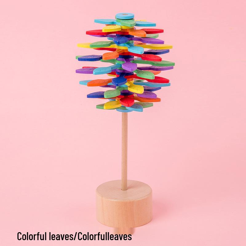 Fibonacci Sequence Wooden Spinning Top Ornament Toy