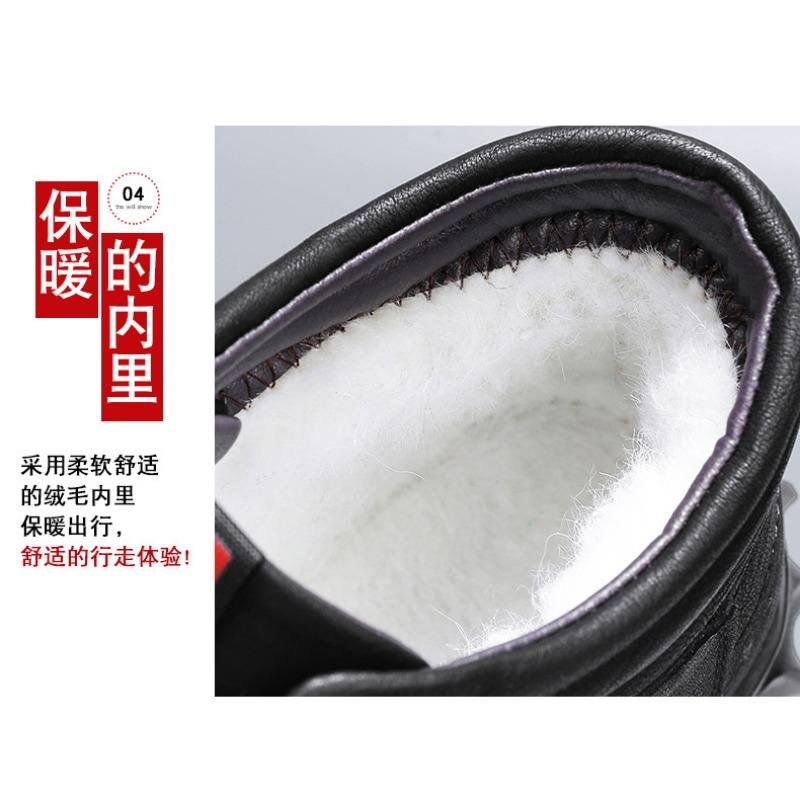 Warme Pelz Winter Herrenschuhe für Herren Plateau Leder Stiefeletten Mode Neuheit Prägnante Lässige Arbeitsschuhe Hochwertige Schuhe