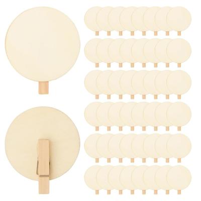 50Pcs Round Wood Disc Clip For Kid Adult Art Craft Project Photo Wall Display Wedding Decoration Scrapbooking Supplies