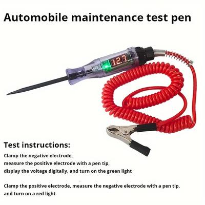 6V 12V 24V DC Zkoušečka napětí pro osobní automobily Digitální displej Žárovka s dlouhou sondou Žárovka Automobil Diagnostické nástroje Opravy automobilů
