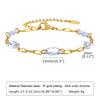 Pearl With Zirconia Beaded Bracelets for Women, Link Chain Bracelet,18k Gold Plated Stack Adjustable Jewelry
