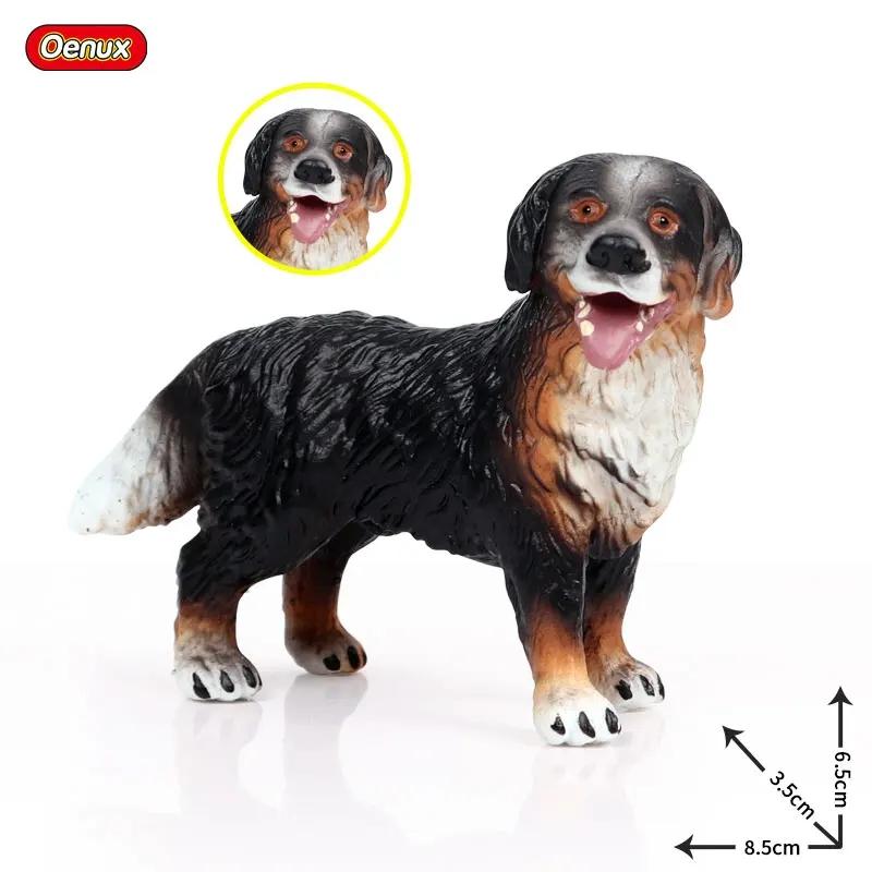 Oenux Kitty Dog Animals Model Action Figure Siamese Husky Pug Rottweiler Puppy Figurines PVC Cute Collection Toy Kids Gift