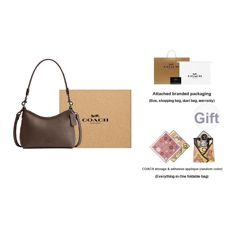 Coach Laurel 19 Letter Logo Detachable Leather Crossbody Shoulder Bag Small Women bags Brown CBH16-QBCBD