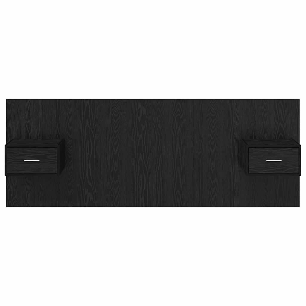 Headboard with Cabinets 3 Pcs Black Oak Effect Particleboard