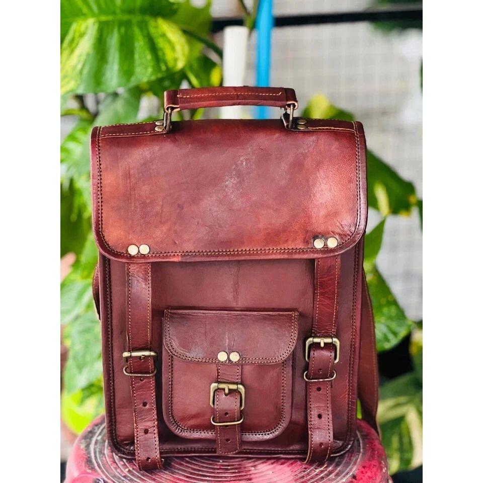 

Кожаная сумка-мессенджер для ноутбука, ручной работы, из натуральной кожи, мужская, винтажная, на плечо 11 x 9 x 3 in