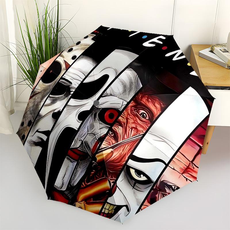 

1pc Horror Movie Characters Friends Poster Umbrella with Plastic Handle,Suitable for All Seasons Home Travel Outdoor UmbrellaM1389