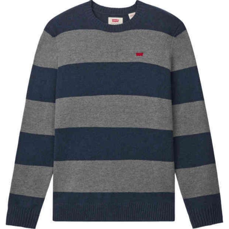 

Levis Свободный стиль Американский стиль Цветной блок Модный Удобный Свитер с длинным рукавом Мужской свитер Синий Серый A4320-0016 S