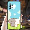 Peach And Goma Mochi Cat Case For Samsung Galaxy A54 A34 A24 A14 A12 A32 A52 A51 A71 A50 A70 A13 A33 A53 A52S Coque