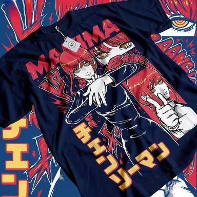 

Chainsaw Unisex Anime Denji Makima Pochita Printed Tshirt Unisexs and Womens Tshirt Unisexs Top Sports Tshirt 2026 Summer New Tee 4XL