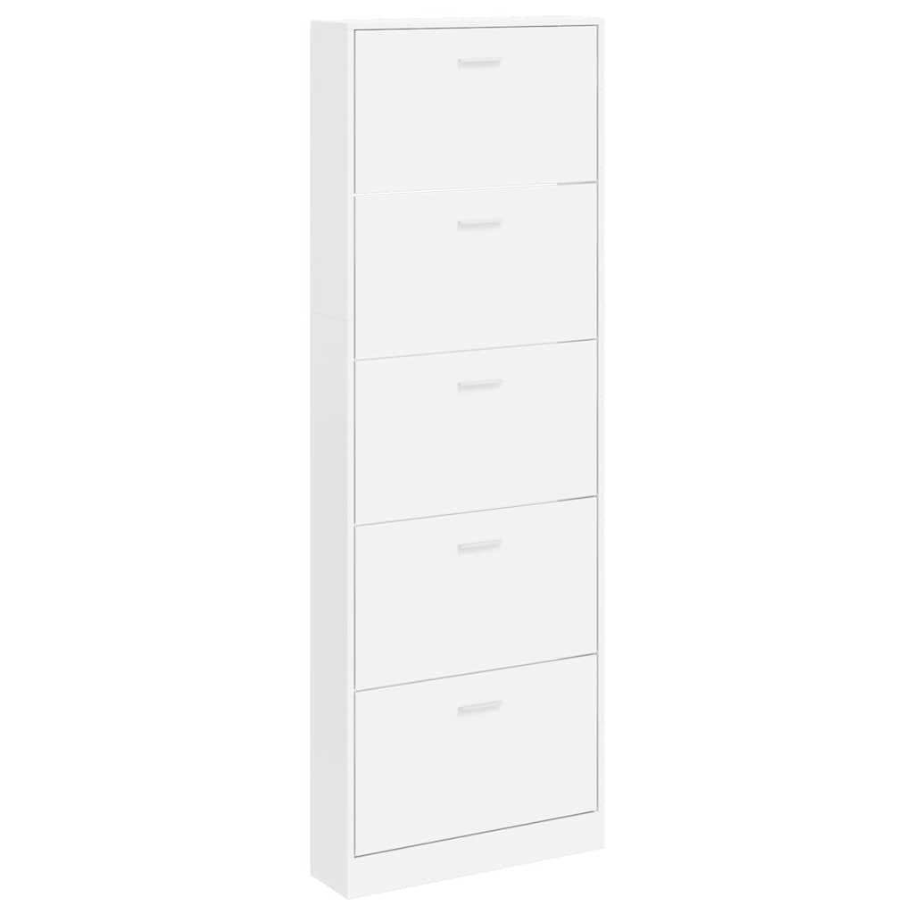 Vidaxl Weiße Holz-Schuhschrank mit 5 Fächern