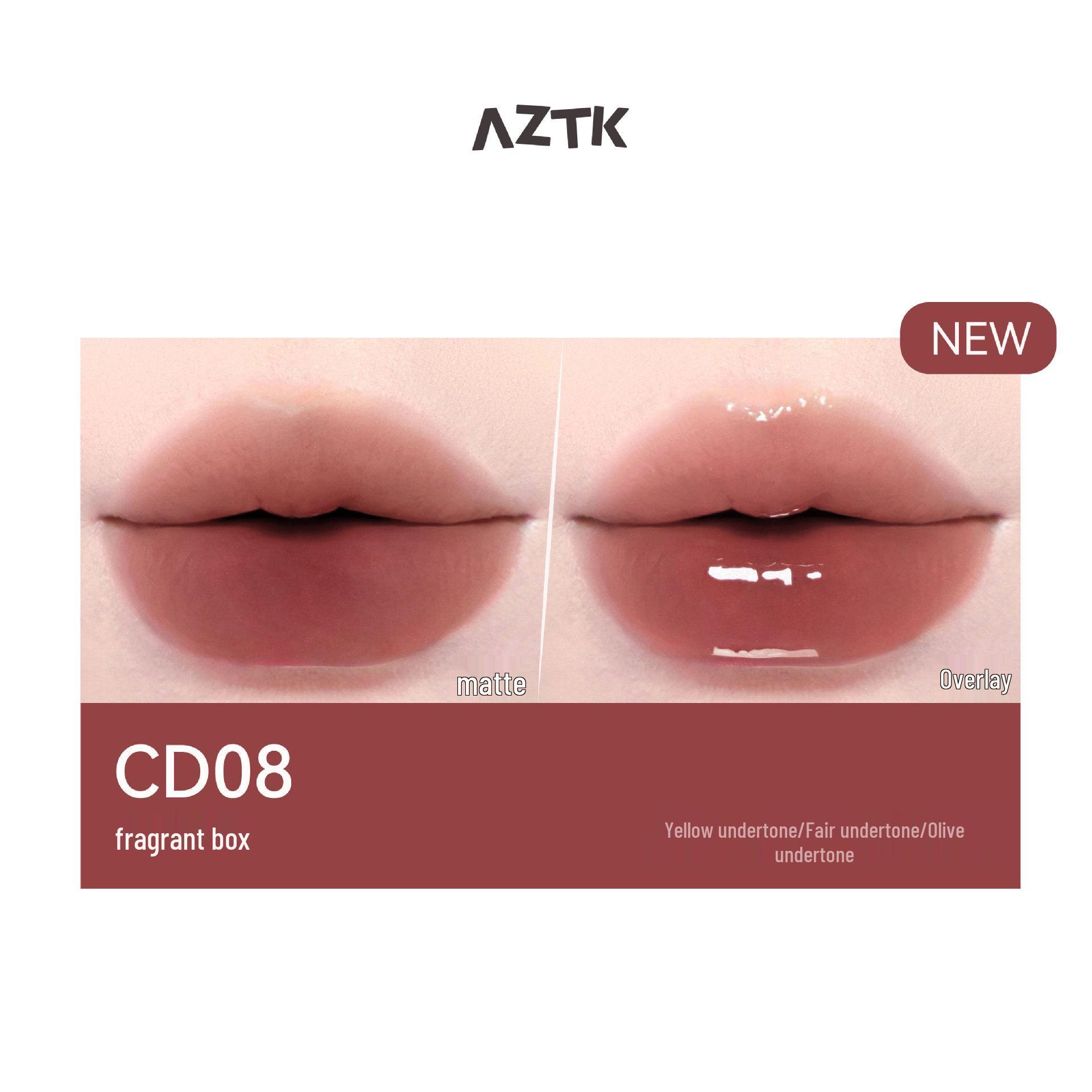 AZTK Water Light Jelly Lip Gloss: Non-Stick, Mirror Finish, Double-Ended, Pure Desire Nude.