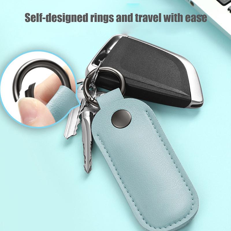 Leather U Disk Pouch Key Ring Holder Usb Flash Drive Storage Bag Pendrive Protective Cover Memory Stick Case