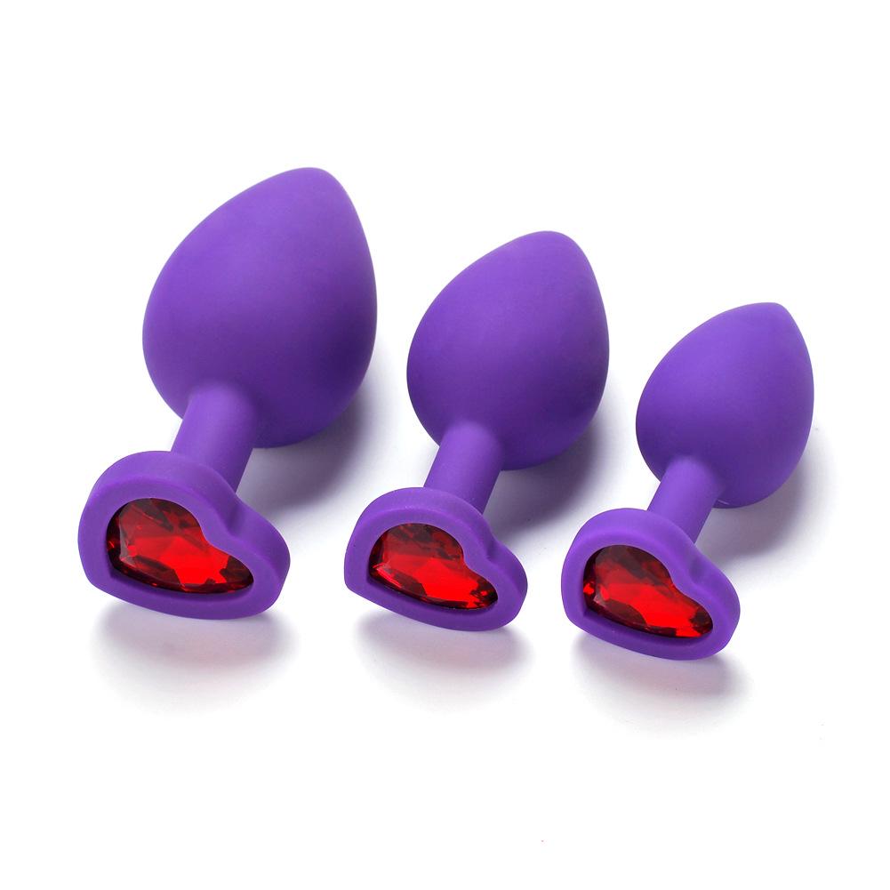 3pcs a Lot Heart-shaped Silicone Anal Plug G-spot Court Butt Plug Sexual Health Adult Sex Adult Supplies Sex Toys for Woman