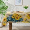 Sunflower Tablecloth 60x84 Inch Rectangle, Sunflower Decorations for Home, Spring and Summer Table Cloth Rectangle Waterproof Stain Resistant for