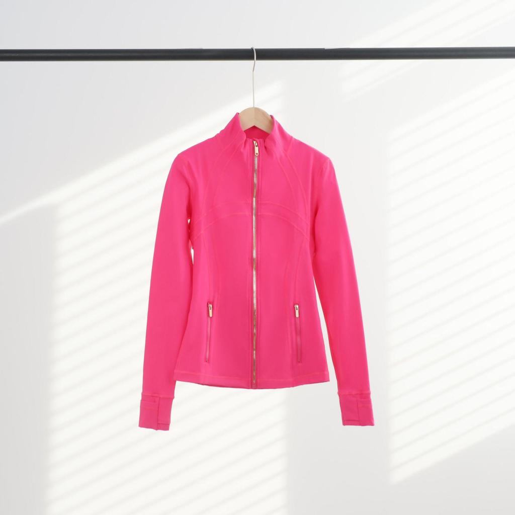 Giacca Sportiva da Donna Slim Fit con Zip Dorata - Collo Alto, Manica Lunga, Alta Elasticità, Abbigliamento Fitness Yoga