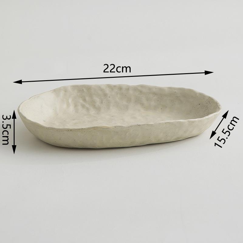 Creative Irregular Dishes and Plates Sets Vintage Hand Pinch Texture Tableware Feature Hotel Dinner Plates Dessert Bowl Home