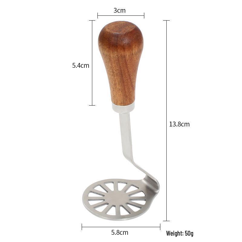 Acacia Wood Handle Stainless Steel Multifunctional Potato and Baby Food Masher