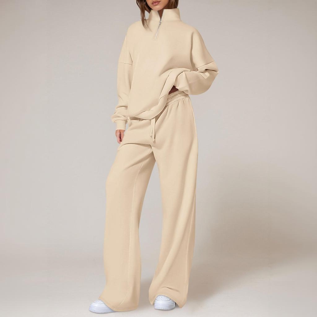 Women's Off Shoulder Long Sleeve Knit Two Piece Set Hollow Out Color Casual Outfit