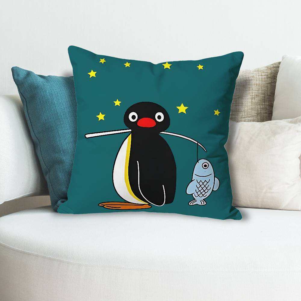 Penguin Cute PPingu Various Sizes Square Pillow Case For Car Home Bedchamber Decor Custom Valentine gift